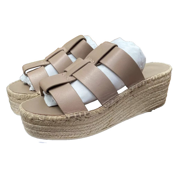 NIB VINCE‎ Womens Beige 2" Platform Sabella Wedge Espadrille Shoes 7M - Picture 5 of 6
